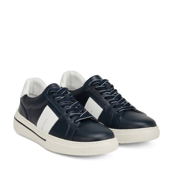 Lacivert Hakiki Deri Erkek Sneaker - E26I1AY57759-A31 - 2