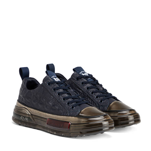 Lacivert Hakiki Deri Erkek Sneaker - E26S1AY57812-A31 - 2