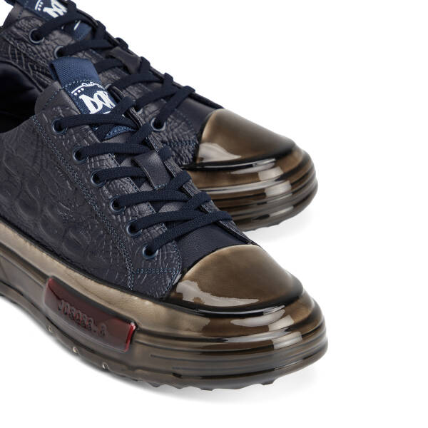 Lacivert Hakiki Deri Erkek Sneaker - E26S1AY57812-A31 - 3