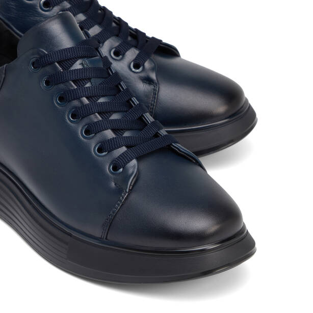Lacivert Hakiki Deri Erkek Sneaker - E26S1AY57813-A31 - 3