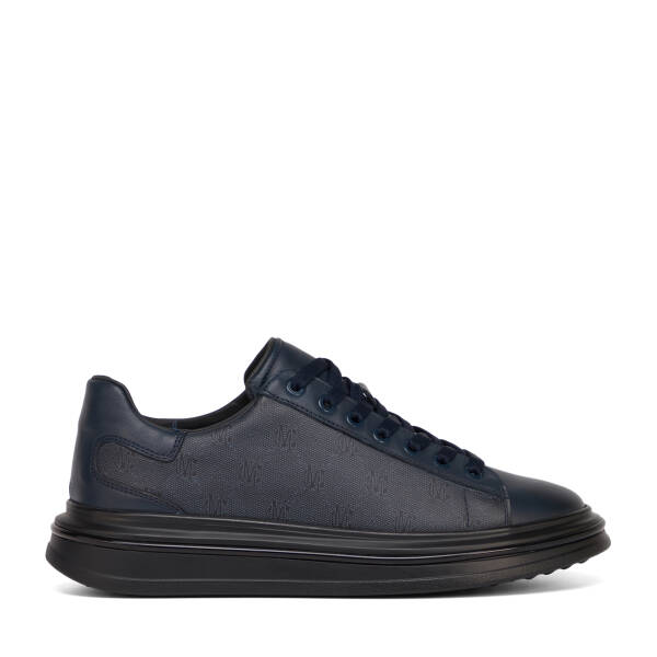Lacivert Hakiki Deri Erkek Sneaker - E26S1AY57814-A31 - 1