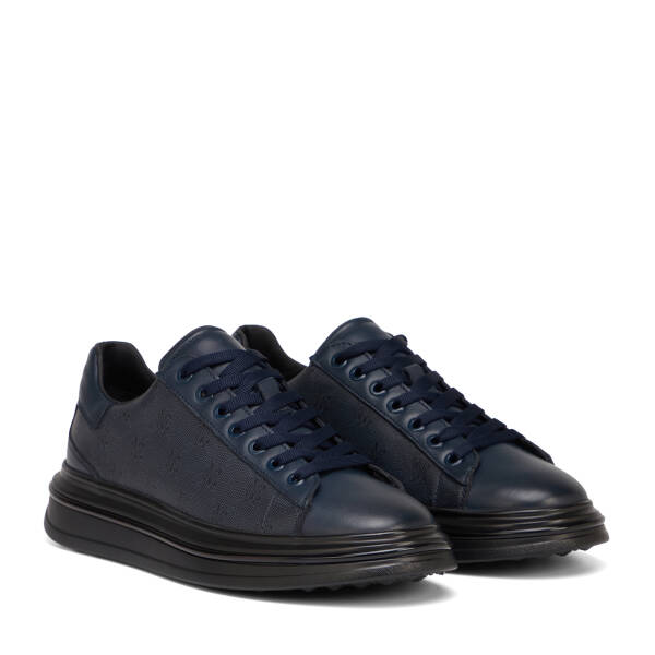 Lacivert Hakiki Deri Erkek Sneaker - E26S1AY57814-A31 - 2
