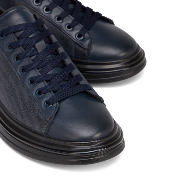 Lacivert Hakiki Deri Erkek Sneaker - E26S1AY57814-A31 - 3
