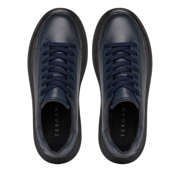 Lacivert Hakiki Deri Erkek Sneaker - E26S1AY57814-A31 - 5