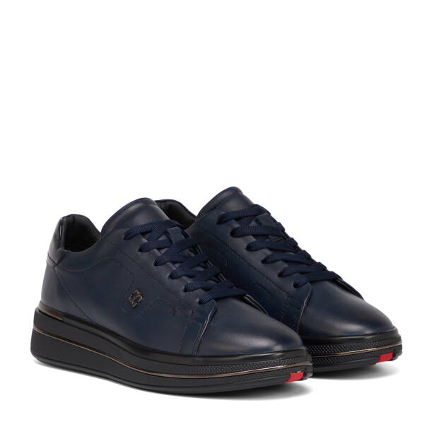 Lacivert Hakiki Deri Erkek Sneaker - E26S1AY57815-A31 - 2