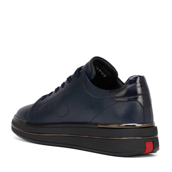 Lacivert Hakiki Deri Erkek Sneaker - E26S1AY57815-A31 - 4
