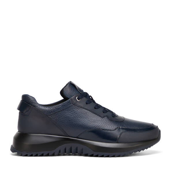 Lacivert Hakiki Deri Erkek Sneaker - E26S1AY57816-A31 - 1