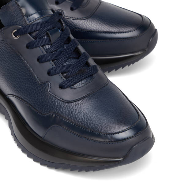 Lacivert Hakiki Deri Erkek Sneaker - E26S1AY57816-A31 - 3