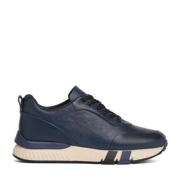 Lacivert Hakiki Deri Erkek Sneaker - E26S1AY57818-A31 - 1
