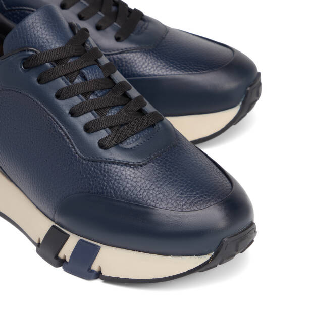 Lacivert Hakiki Deri Erkek Sneaker - E26S1AY57818-A31 - 3