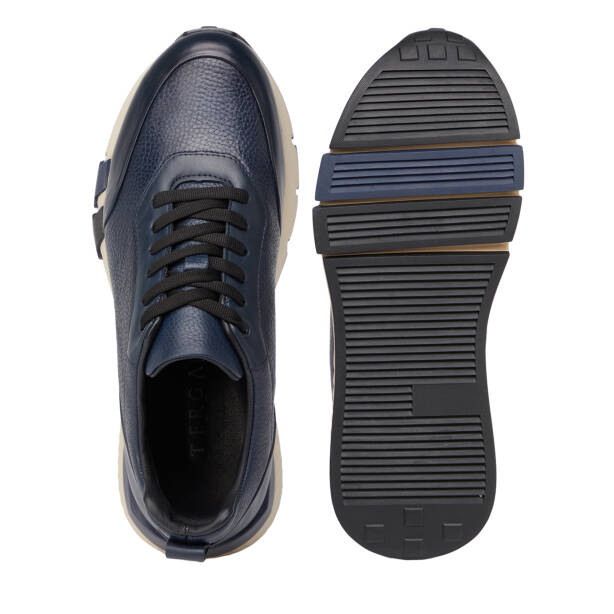 Lacivert Hakiki Deri Erkek Sneaker - E26S1AY57818-A31 - 6
