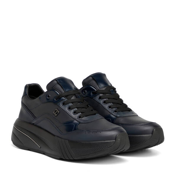 Lacivert Hakiki Deri Erkek Sneaker - E26S1AY57825-A31 - 2
