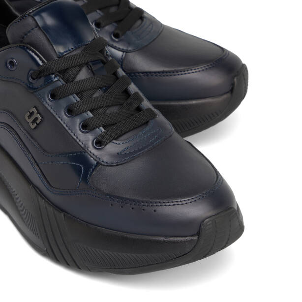 Lacivert Hakiki Deri Erkek Sneaker - E26S1AY57825-A31 - 3