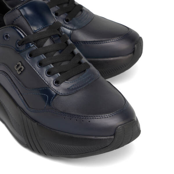 Lacivert Hakiki Deri Erkek Sneaker - E26S1AY57825-A31 - 3