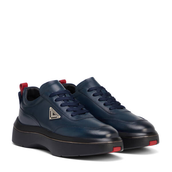Lacivert Hakiki Deri Erkek Sneaker - E26S1AY57826-A31 - 2