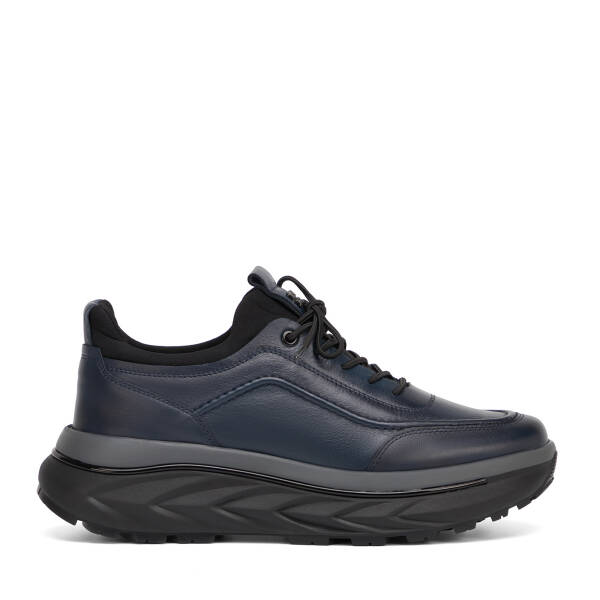 Lacivert Hakiki Deri Erkek Sneaker - E26S1AY57828-A31 - 1
