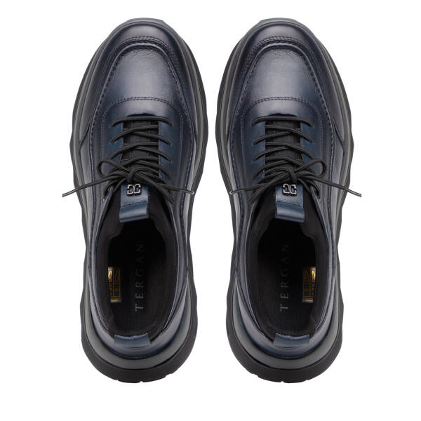 Lacivert Hakiki Deri Erkek Sneaker - E26S1AY57828-A31 - 4