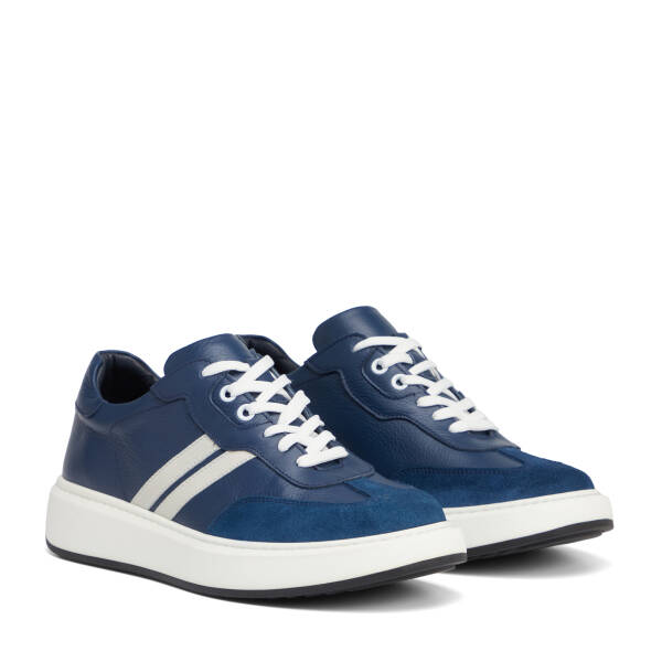Lacivert Hakiki Deri Erkek Sneaker - E26S1AY57841-A31 - 2