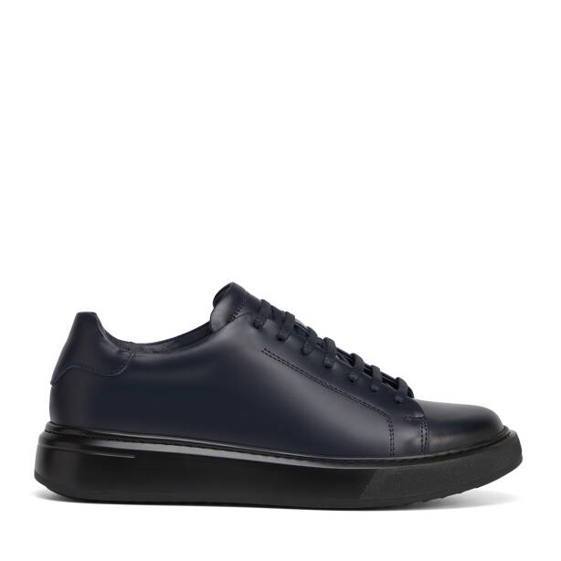 Lacivert Hakiki Deri Erkek Sneaker - E26S1AY57842-A31 