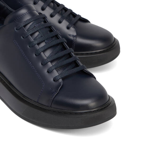 Lacivert Hakiki Deri Erkek Sneaker - E26S1AY57842-A31 - 3