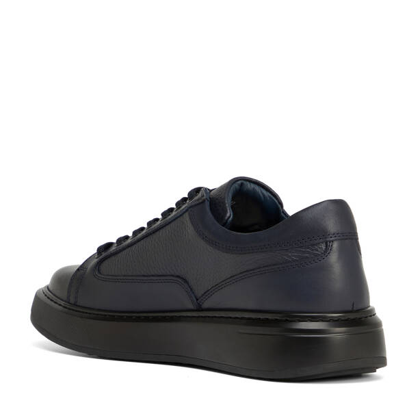 Lacivert Hakiki Deri Erkek Sneaker - E26S1AY57843-A31 - 4