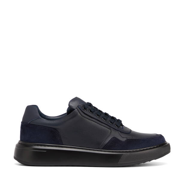 Lacivert Hakiki Deri Erkek Sneaker - E26S1AY57845-A31 - 1