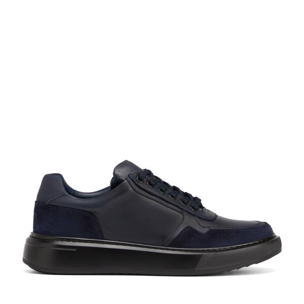 Lacivert Hakiki Deri Erkek Sneaker - E26S1AY57845-A31 - 1