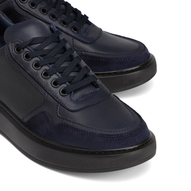 Lacivert Hakiki Deri Erkek Sneaker - E26S1AY57845-A31 - 3