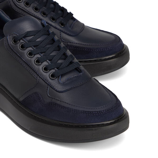 Lacivert Hakiki Deri Erkek Sneaker - E26S1AY57845-A31 - 3