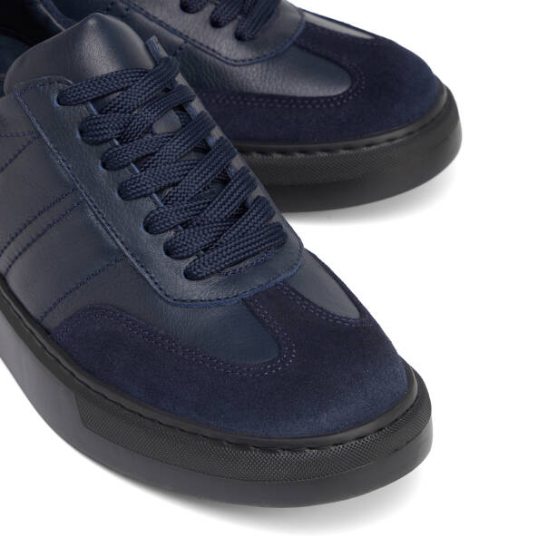 Lacivert Hakiki Deri Erkek Sneaker - E26S1AY57846-A31 - 3