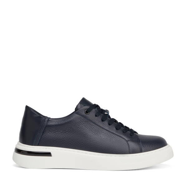 Lacivert Hakiki Deri Erkek Sneaker - E26S1AY57847-A38 - 1