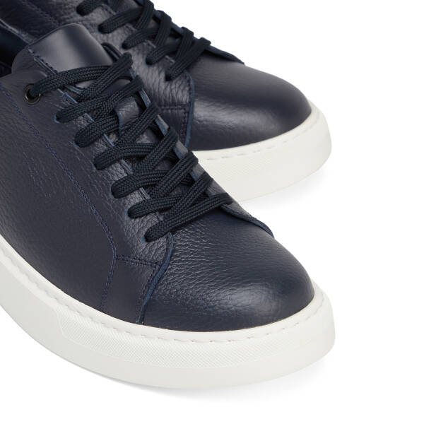 Lacivert Hakiki Deri Erkek Sneaker - E26S1AY57847-A38 - 3