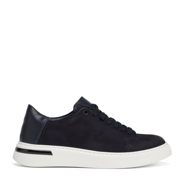 Lacivert Hakiki Deri Erkek Sneaker - E26S1AY57847-C39 - 1