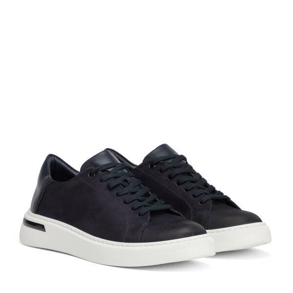 Lacivert Hakiki Deri Erkek Sneaker - E26S1AY57847-C39 - 2