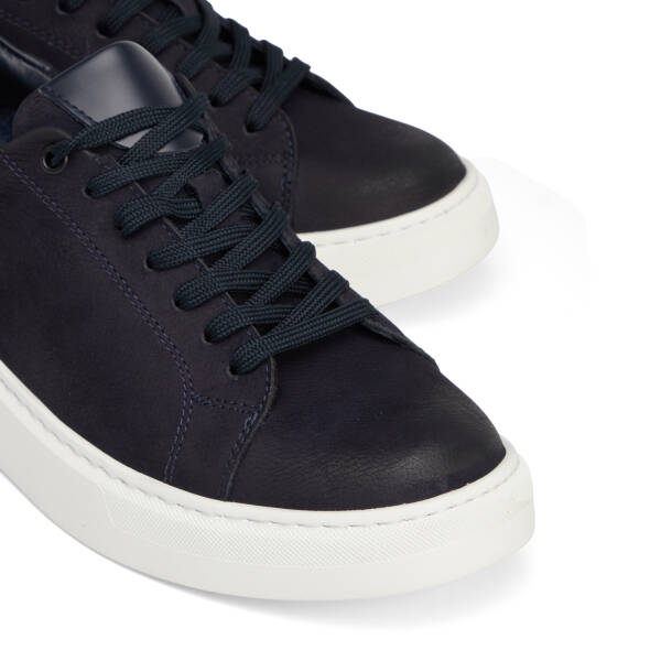 Lacivert Hakiki Deri Erkek Sneaker - E26S1AY57847-C39 - 3