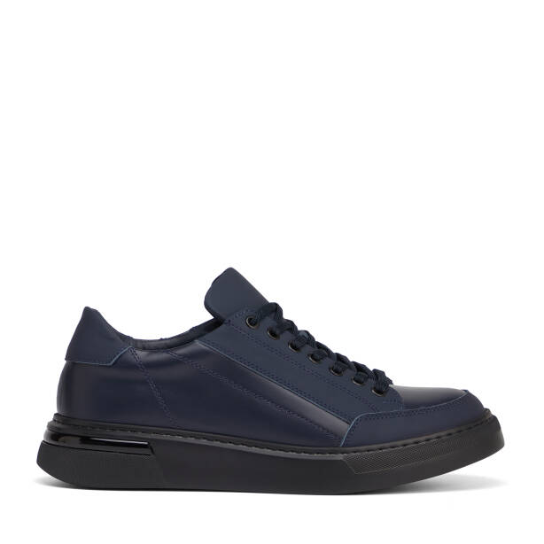 Lacivert Hakiki Deri Erkek Sneaker - E26S1AY57848-A31 - 1