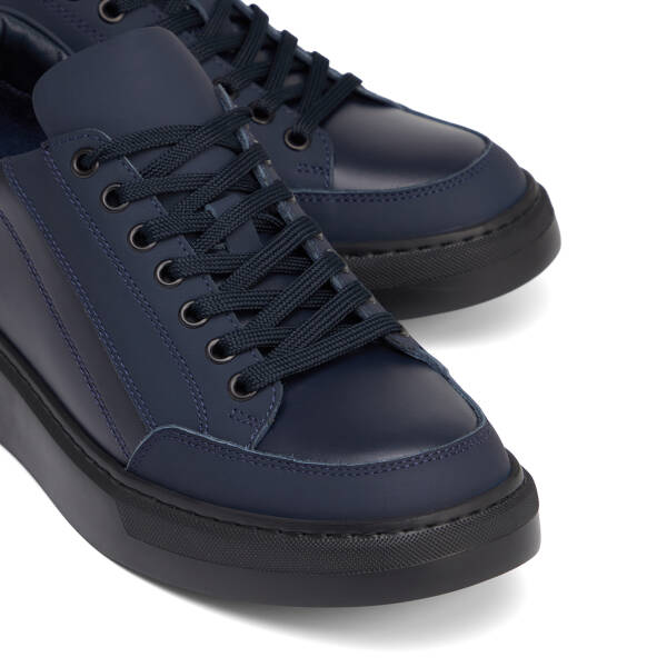 Lacivert Hakiki Deri Erkek Sneaker - E26S1AY57848-A31 - 3