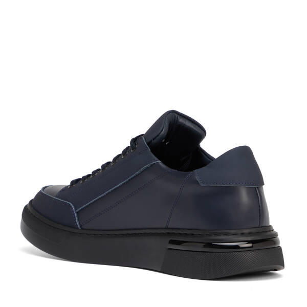Lacivert Hakiki Deri Erkek Sneaker - E26S1AY57848-A31 - 4