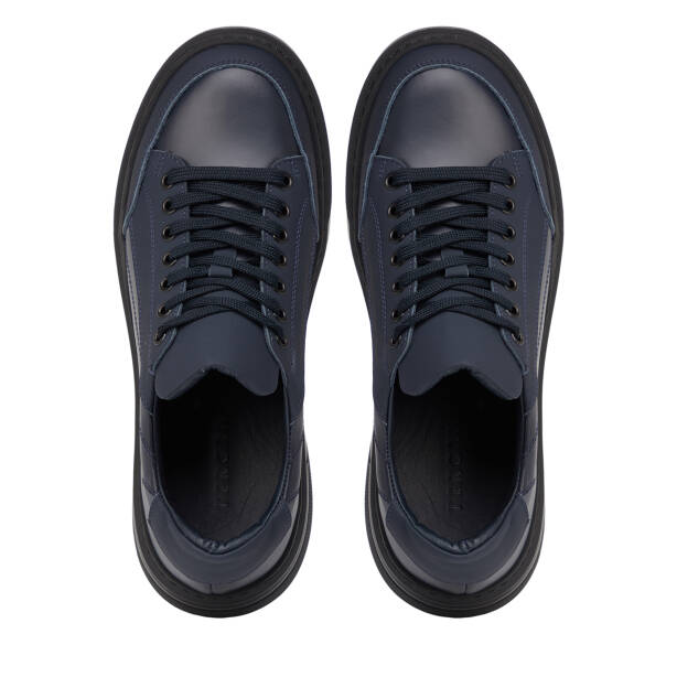 Lacivert Hakiki Deri Erkek Sneaker - E26S1AY57848-A31 - 5