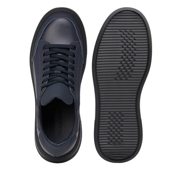 Lacivert Hakiki Deri Erkek Sneaker - E26S1AY57848-A31 - 6