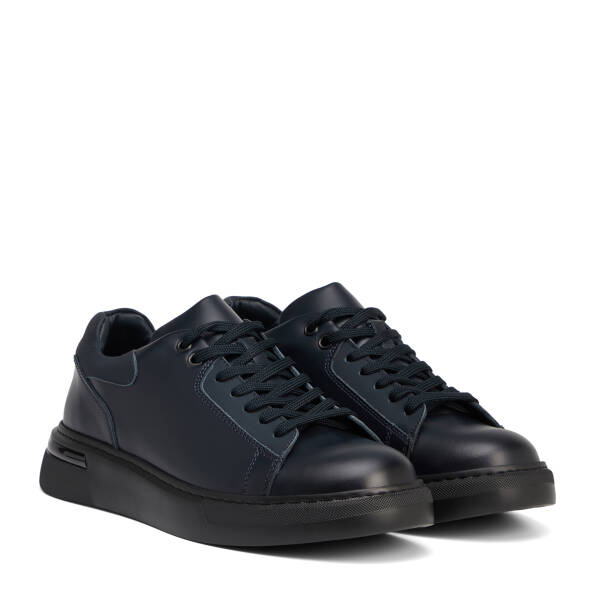 Lacivert Hakiki Deri Erkek Sneaker - E26S1AY57850-A31 - 2