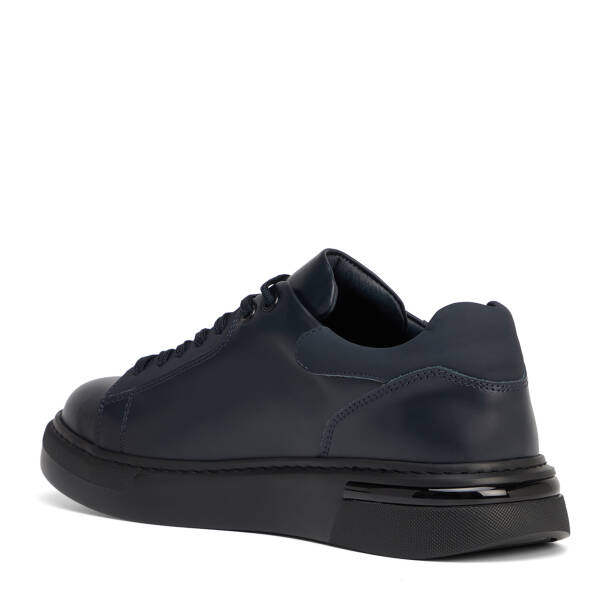 Lacivert Hakiki Deri Erkek Sneaker - E26S1AY57850-A31 - 4