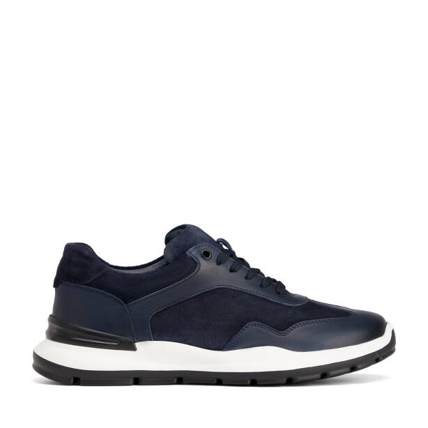 Lacivert Hakiki Deri Erkek Sneaker - E26S1AY57851-A31 - 1