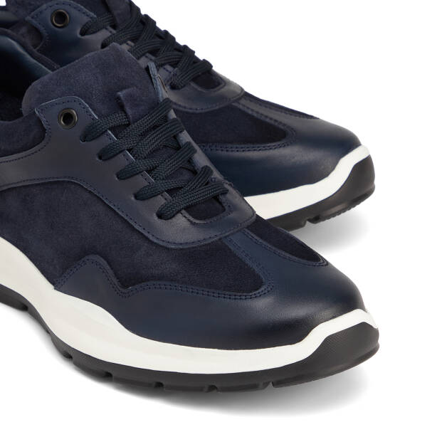 Lacivert Hakiki Deri Erkek Sneaker - E26S1AY57851-A31 - 3
