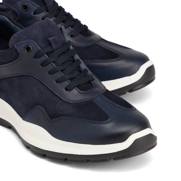 Lacivert Hakiki Deri Erkek Sneaker - E26S1AY57851-A31 - 3