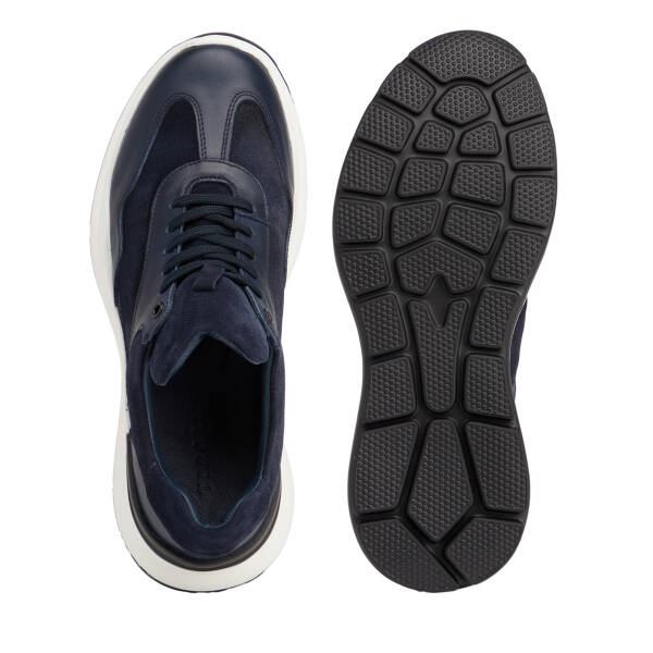 Lacivert Hakiki Deri Erkek Sneaker - E26S1AY57851-A31 - 5