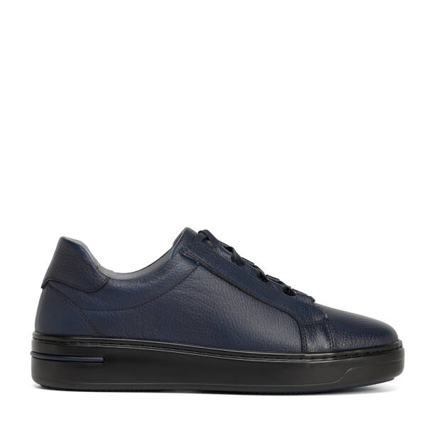 Lacivert Hakiki Deri Erkek Sneaker - E26S1AY57869-A38 - 1