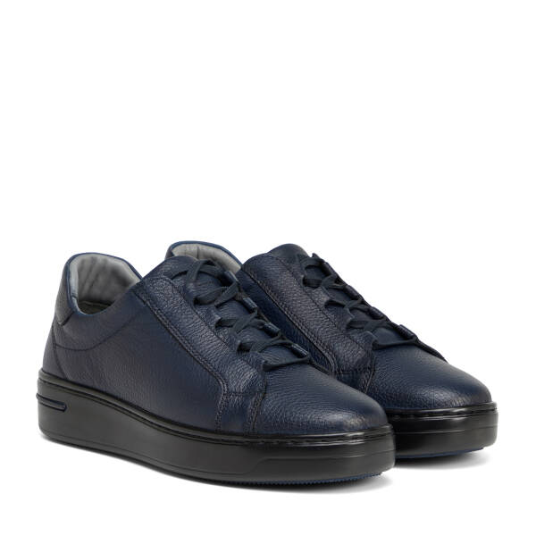 Lacivert Hakiki Deri Erkek Sneaker - E26S1AY57869-A38 - 2