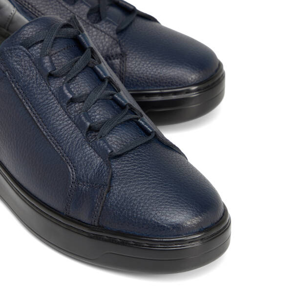 Lacivert Hakiki Deri Erkek Sneaker - E26S1AY57869-A38 - 3