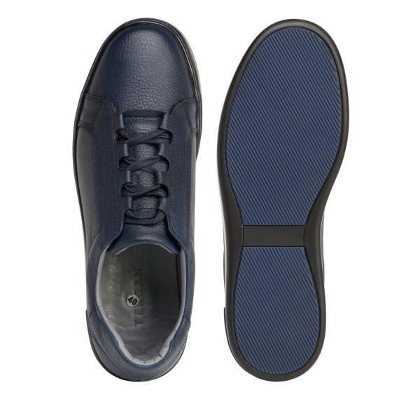 Lacivert Hakiki Deri Erkek Sneaker - E26S1AY57869-A38 - 5